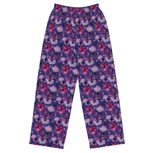 Women's Pajama pants Purple Flowers