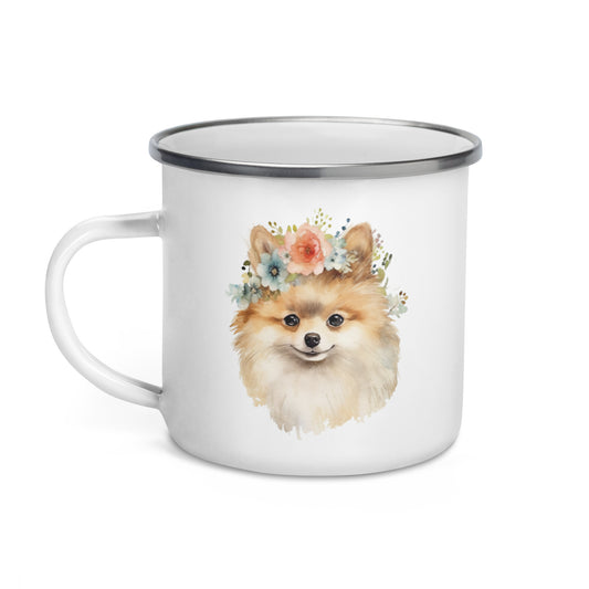 Enamel Mug Flower Puppy