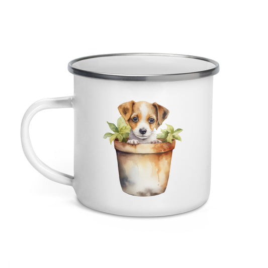 Enamel Mug Garden Puppy