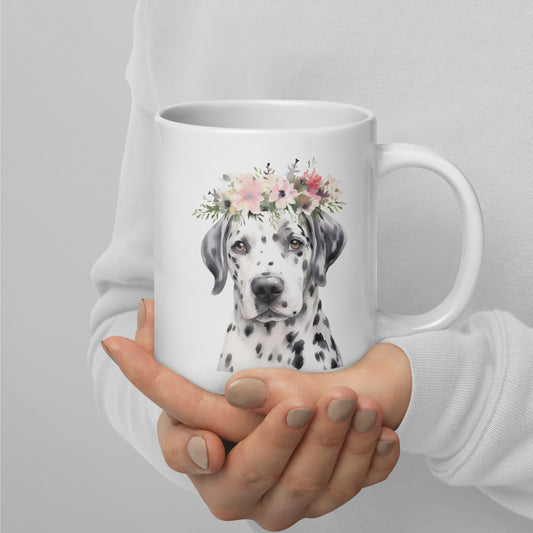 White glossy mug Dalmatian