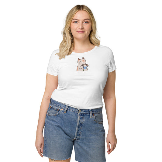 Tea Cup Cat Women’s basic organic t-shirt